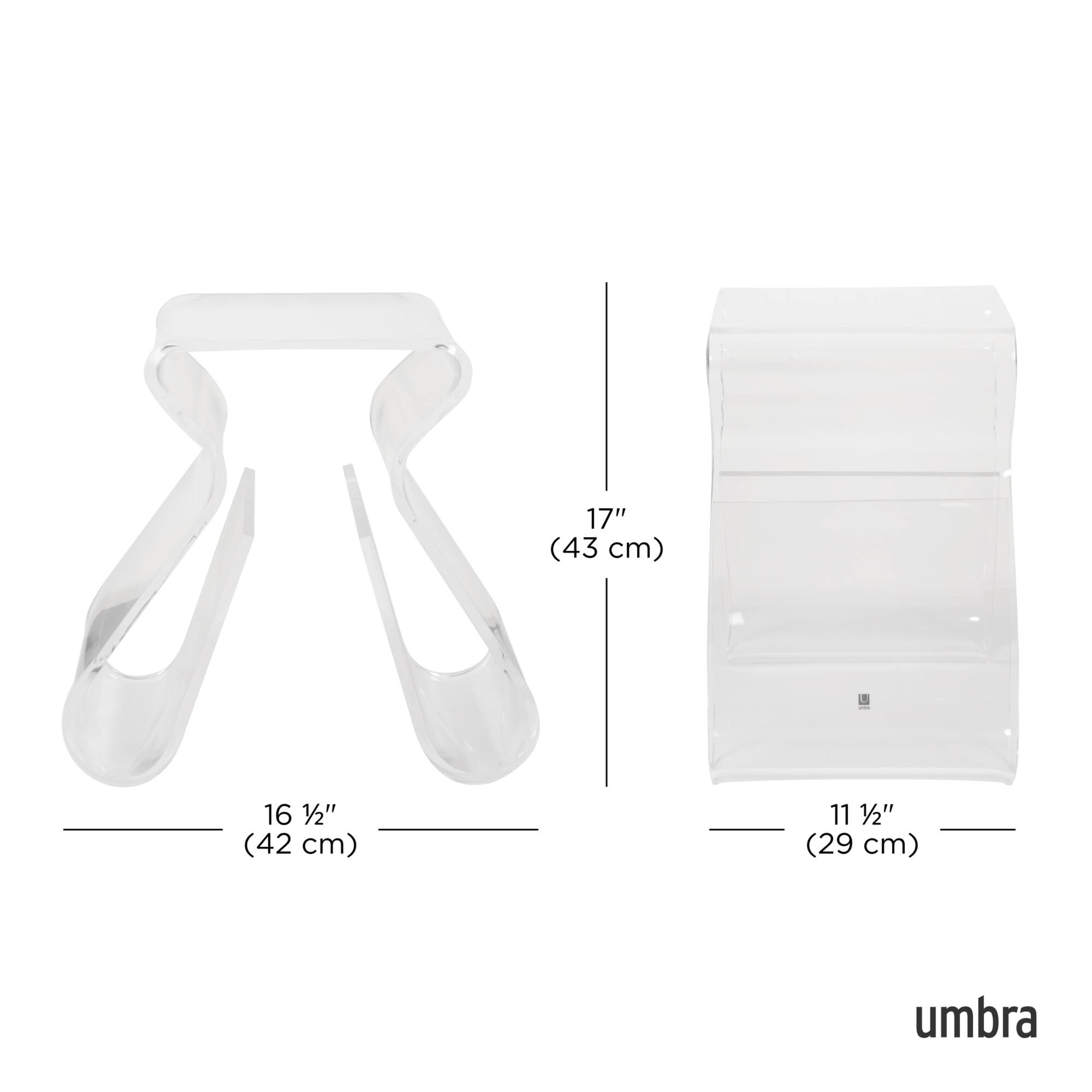 Umbra 17" x 17" Clear Magino Stool with Magazine Rack